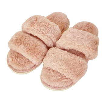 J. Elliot Home Layla Women's Faux Fur Slipper EU40/AU9 M-L Soft Pink