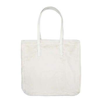 J. Elliot Home Layla Faux Fur Tote Bag 38x38cm Ivory