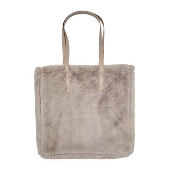 J. Elliot Home Layla Faux Fur Tote Bag 38x38cm Nude