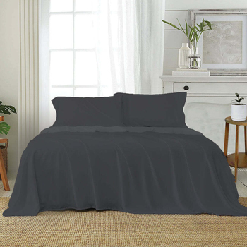 J Elliot Home 1200TC Cotton Rich Queen Sheet w/Pillowcases Set - Charcoal