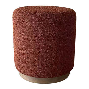 J.Elliot Home Senora 41x44cm Round Ottoman Stool - Rust