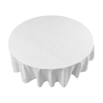 J.Elliot Home 100% Cotton Simon Circular Tablecloth 180x180x0.2cm White