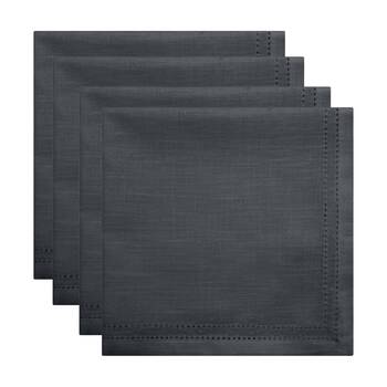 4pc J.Elliot Home 100% Cotton Sally Napkins Tableware 45x45x0.2cm Charcoal