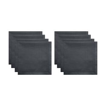 2x 4pc J.Elliot Home 100% Cotton Sally Napkins Tableware 45x45x0.2cm Charcoal