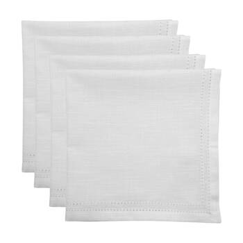 4pc J.Elliot Home 100% Cotton Sally Napkins Tableware 45x45x0.2cm White