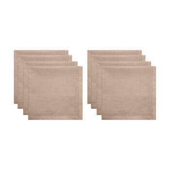 2x 4pc J.Elliot Home 100% Cotton Sally Napkins Tableware 45x45x0.2cm Nude