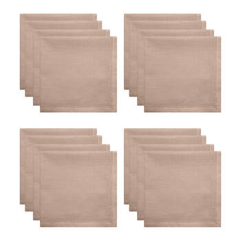 4x 4pc J.Elliot Home 100% Cotton Sally Napkins Tableware 45x45x0.2cm Nude