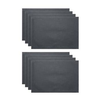 2x 4pc J.Elliot Home Simon Table Placemats Set 33x48x0.2cm Charcoal