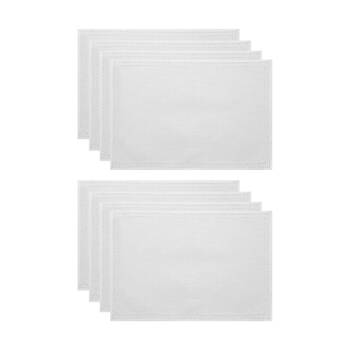 2x 4pc J.Elliot Home Simon Table Placemats Set 33x48x0.2cm White