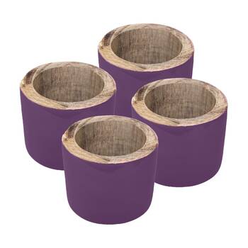 4pc J.Elliot Home Kevin Napkin Rings Accessory Tableware 3.8x5x5cm Purple