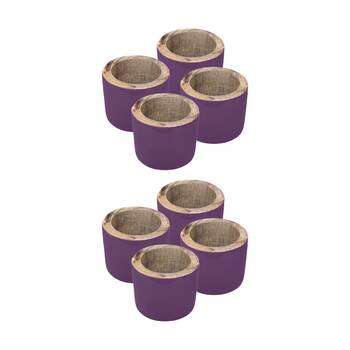 2x 4pc J.Elliot Home Kevin Napkin Rings Accessory Tableware 3.8x5x5cm Purple