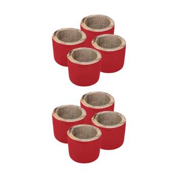 2x 4pc J.Elliot Home Kevin Napkin Rings Accessory Tableware 3.8x5x5cm Red