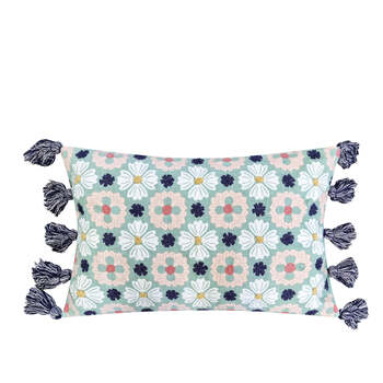 J.Elliot Home Zoe Cushion 35x55cm Peppermint & White Multicolour