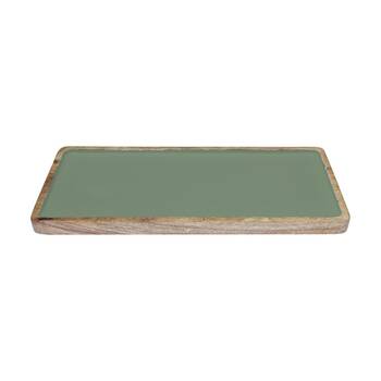 J.Elliot Home Corinne Rectangle Small Serving Tray 40x18x2.5cm Green & Natural
