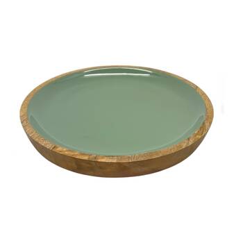 J.Elliot Home Corinne Round Small Serving Tray 26x26x2cm Green & Natural