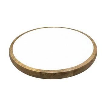 J.Elliot Home Corinne Circular Serving Tray 35x35x3cm White & Natural