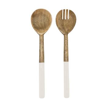 2pc J.Elliot Home Corinne Salad Servers Pair Set 30x7x3cm White & Natural