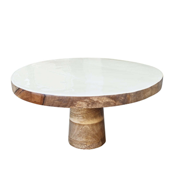 J.Elliot Home Corinne Cake Stand 30x12cm White & Natural
