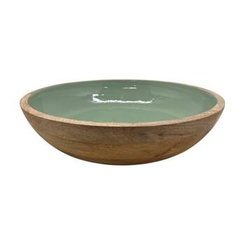 J.Elliot Home Corinne Mango Wood Salad Bowl 40x40x10cm Green & Natural
