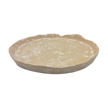 J.Elliot Home Mara Round Small Aluminium Plate 21x20x2cm Whitewash