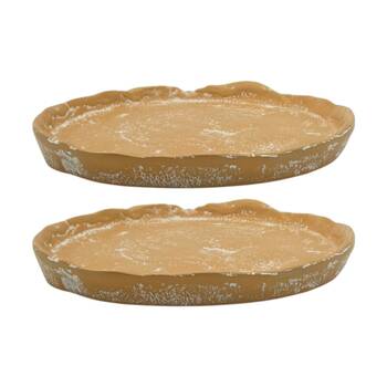 2PK J.Elliot Home Mara Round Small Aluminium Plate 21x20x2cm Terracotta