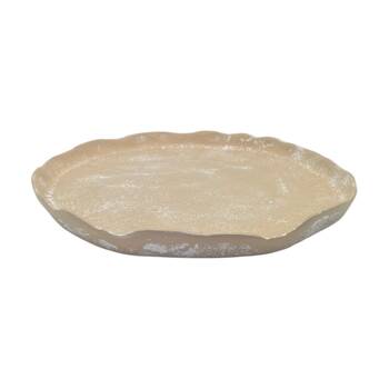 J.Elliot Home Mara Round Medium Aluminium Plate 31x30x2.5cm Whitewash