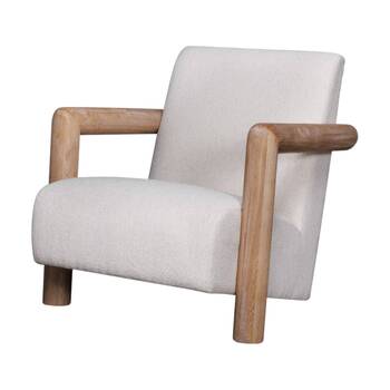 J.Elliot Home Creston Wood Armchair Furniture 78x92x82cm Ivory