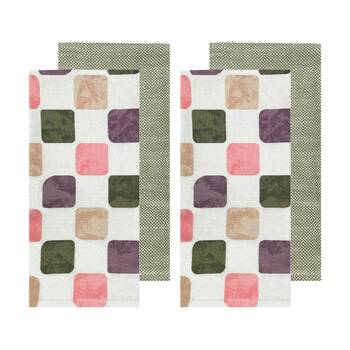 2x 2pc J.Elliot Home Joya Tea Towels 50x70x0.2cm Pink Cream Multi