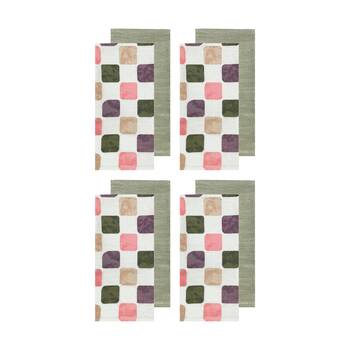 4x 2pc J.Elliot Home Joya Tea Towels 50x70x0.2cm Pink Cream Multi