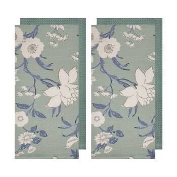 2x 2pc J.Elliot Home Nordhem Tea Towels 50x70x0.2cm Blue Grey Floral Multi