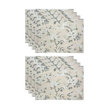 2x 4pc J.Elliot Home Nordhem Table Placemats Set 33x48x0.2cm Warm Beige Floral