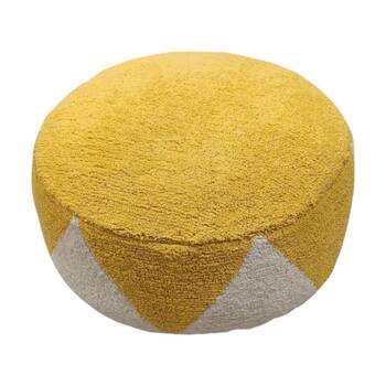 J.Elliot Home Rimsha Tufted Pouf Seat/Footrest Furniture 60x60x25cm Sunflower