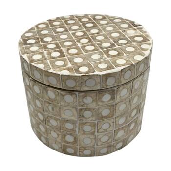 J.Elliot Home Elodie Pearl Small Circular Storage Box 14x14x12cm Natural