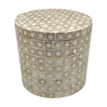 J.Elliot Home Elodie Pearl Large Circular Storage Box 20x20x18cm Natural