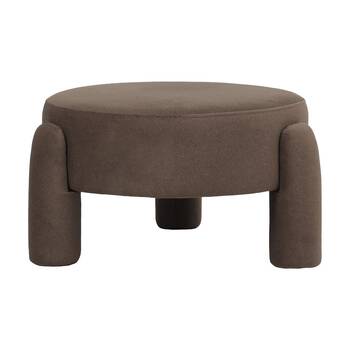 J.Elliot Home Cresent Velvet Stool Chair Furniture 65x65x35cm Rich Cocoa