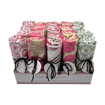 20pc J.Elliot Home Geobloom Tea Towels 50x70x0.2cm Multi Colour Assorted