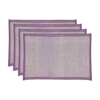 4pc J.Elliot Home Heureuse Table Placemats Set 33x48x1cm Purple