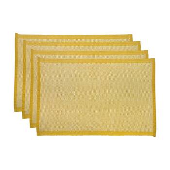 4pc J.Elliot Home Heureuse Table Placemats Set 33x48x1cm Yellow