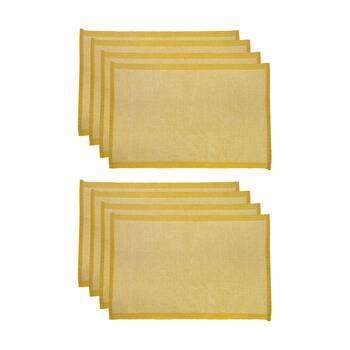 2x 4pc J.Elliot Home Heureuse Table Placemats Set 33x48x1cm Yellow