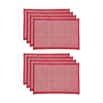 2x 4pc J.Elliot Home Heureuse Table Placemats Set 33x48x1cm Red