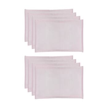2x 4pc J.Elliot Home Heureuse Table Placemats Set 33x48x1cm Pink