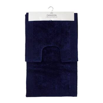 2pc J. Elliot Dawson Bathmat Set 50x50cm & 50x80cm Navy