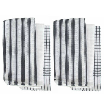 2x 3PK  J. Elliot Gardenia Tea Towels 50x70cm Charcoal