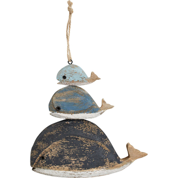 LVD Whale Stacker Hanger Wooden Hanging Ornament Decor 15x16cm