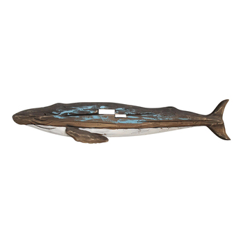 LVD Whale Swim 90cm Timber Wall Art Hanging Home Decor - Brown