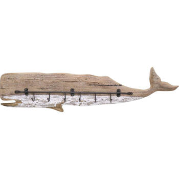 LVD Reclaimed Wood Rustic Whale Hook/Hanger 50.5x11cm