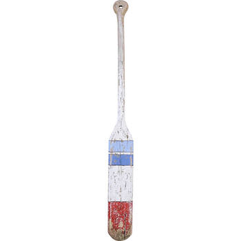 Lavida Oar Rustic Small Home/Office Decor 70x7cm - White/Red