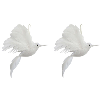 2PK LVD Wall Hanging Bird Ornament Home Decor 18x23cm - White