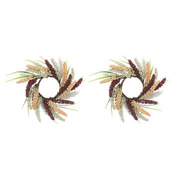 2PK LVD Candle Wreath 30cm Plastic Sienna Home Decor Display