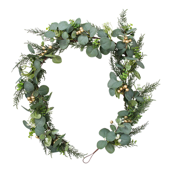LVD Wreath 150cm Plastic Silvergum Home Decor Small - Gold